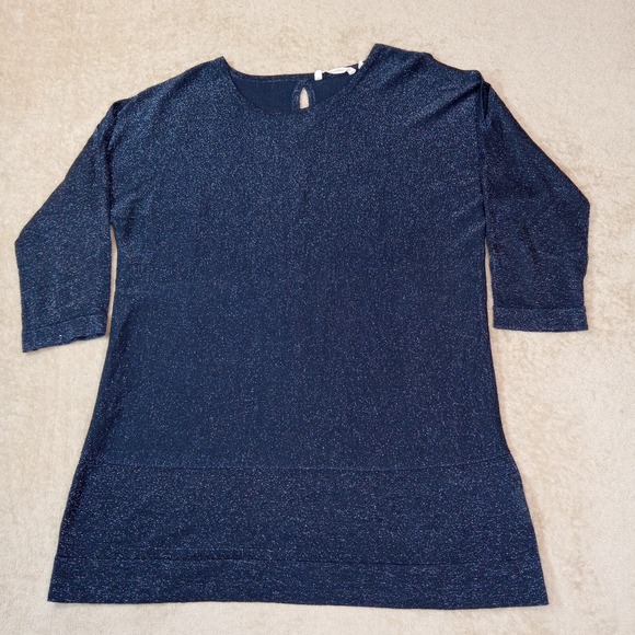 Soft Surroundings Tops - Soft Surroundings Tunic Round Neck Glitter‎ Style Top Navy Blue Medium